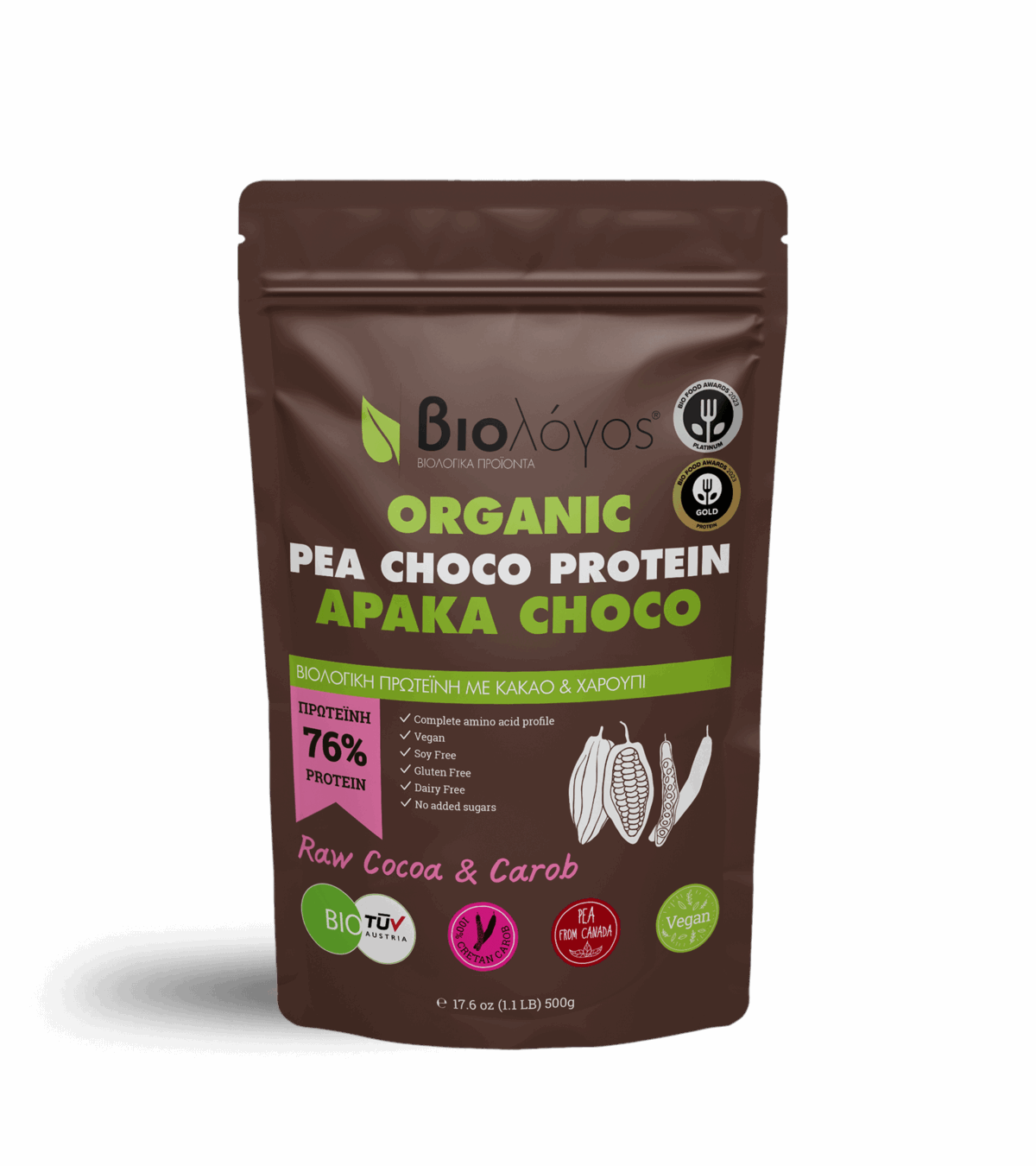 Βιολογική Πρωτεΐνη Αρακά Choco 500g