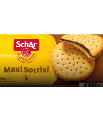 Μπισκότα Maxi Sorrisi Με Γέμιση Κακάο Χωρίς Γλουτένη Schar 250gr