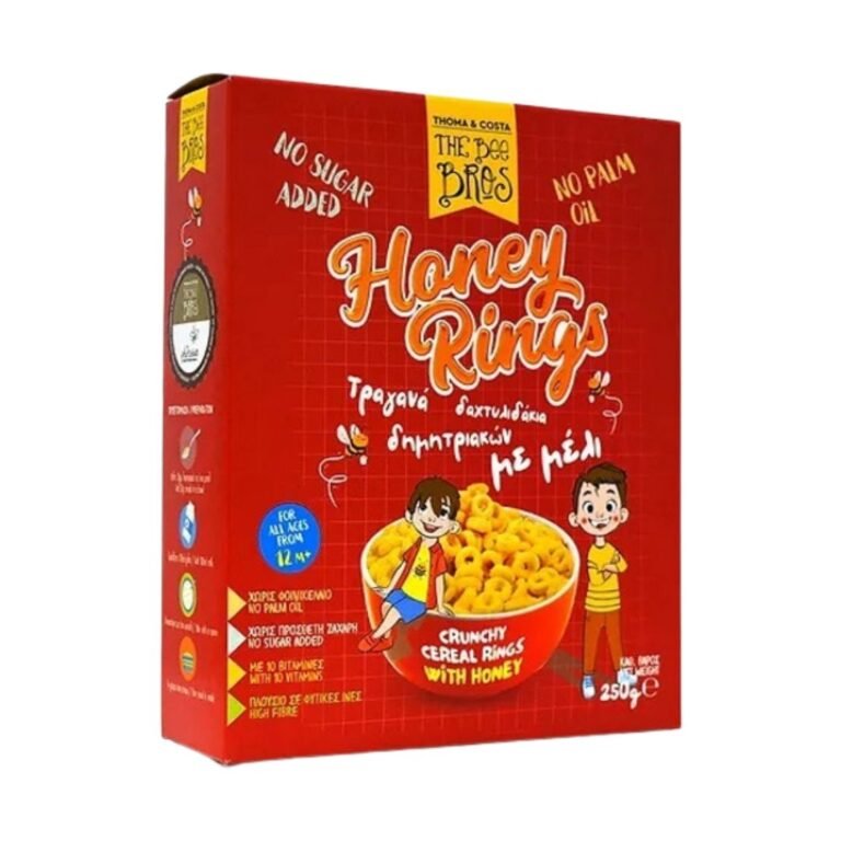 Tραγανά δαχτυλίδια δημητριακών με μέλι 250gr -The Bee Bros