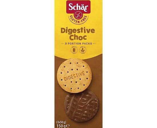 Μπισκότα Digestive με επικάλυψη Σοκολάτας Χωρίς Γλουτένη Schar