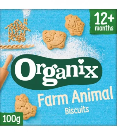 Μπισκότα Ολικής με Σχήμα Ζωάκια 'Farm Animal' 12+Μ (100γρ) Organix