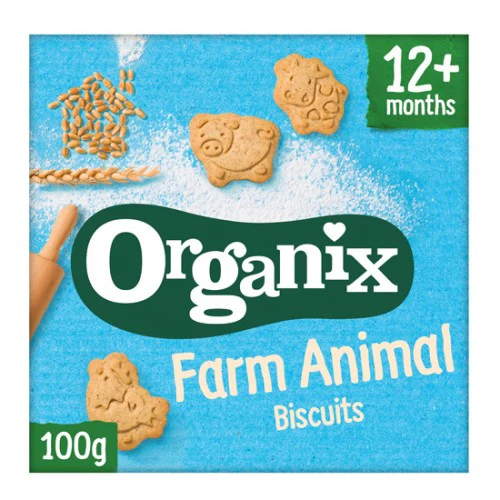 Μπισκότα Ολικής με Σχήμα Ζωάκια 'Farm Animal' 12+Μ (100γρ) Organix
