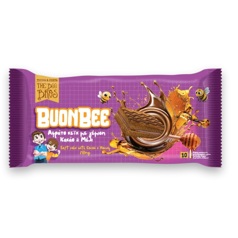 Αφράτο κέικ με κακάο & μέλι (Συσκευασία των 10x25gr) – Τhe Bee Bros