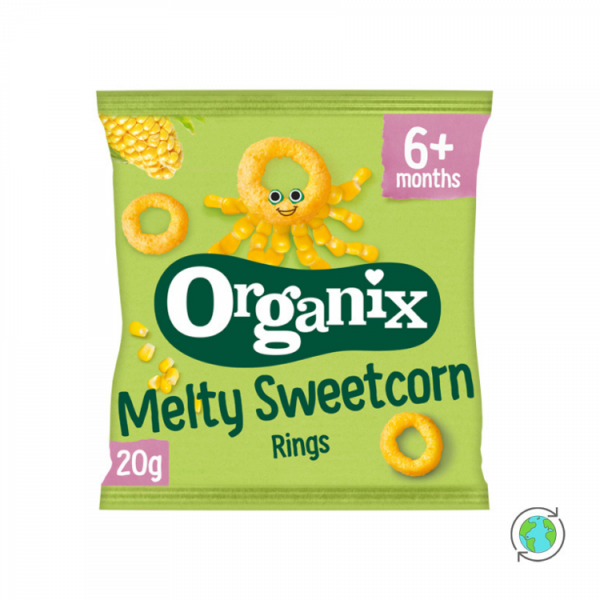 Organix Bio Snack Δαχτυλίδια Καλαμποκιού για 6m+, 20g