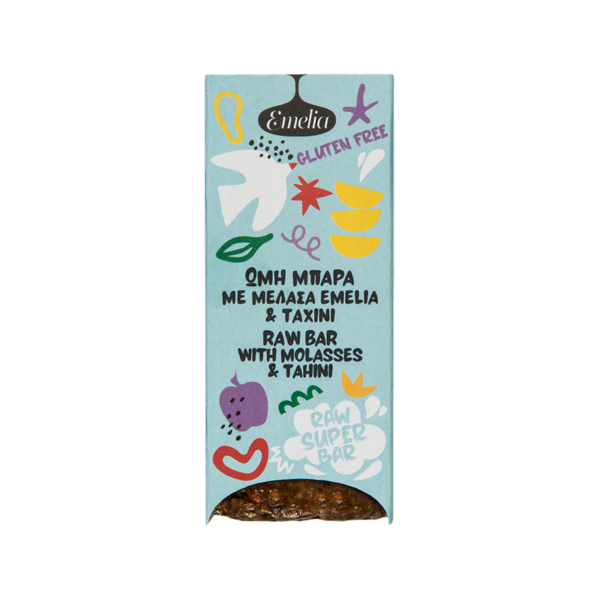 Μπάρες με βρώμη, μελάσα, ταχίνι – Emelia 45 g