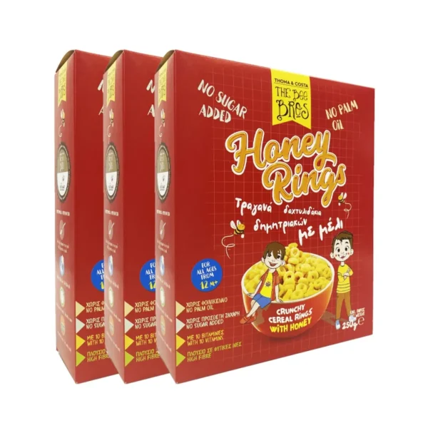 Δημητριακά Bee Bros – Honey Rings (3 συσκ.)