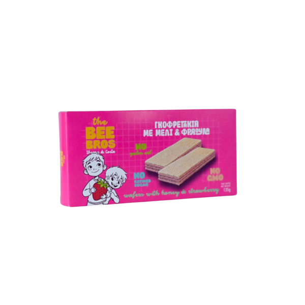 THE BEE BROS Γκοφρετάκια με Μέλι και Φράουλα 135g