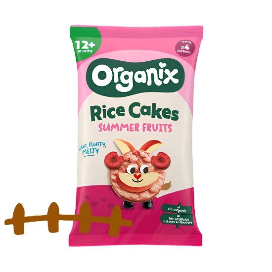 organix-B-22-01-057 Ρυζογκοφρέτα 'Summer Fruits 'με Κεράσι, Μήλο και Φραγκοστάφυλο +12μ (40g) – Organix - Image 1