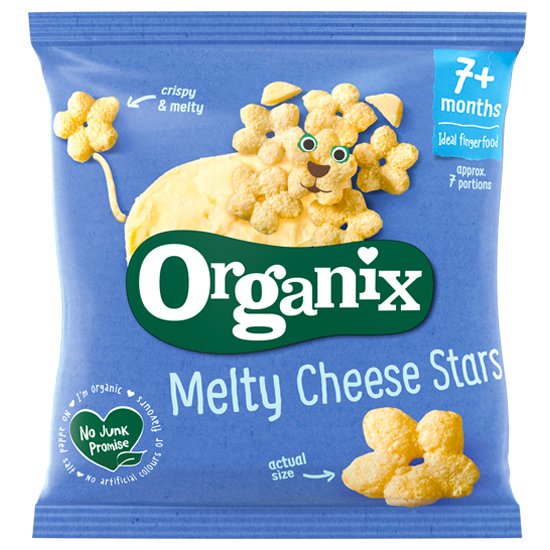 organix-B-22-01-067 Σνακ Καλαμποκιού με Τυρί "Melty Cheese Stars" +7μ (20γρ) – Organix - Image 1