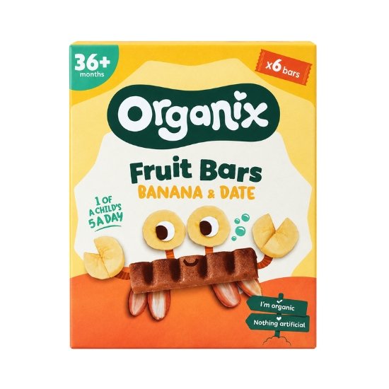 organix-B-22-01-111 Μπάρες Φρούτων Μπανάνα και Χουρμάς +36μ (6x17g) – Organix - Image 1
