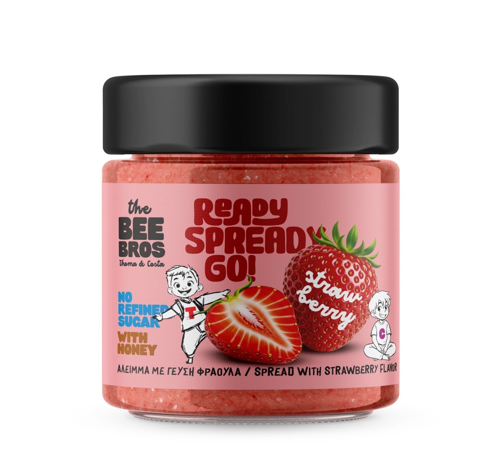 strawberry-spread-2048x1953-1.jpg THE BEE BROS SPREADY ΑΛΕΙΜΜΑ ΓΕΥΣΗ ΦΡΑΟΥΛΑΣ 300g - Image 1